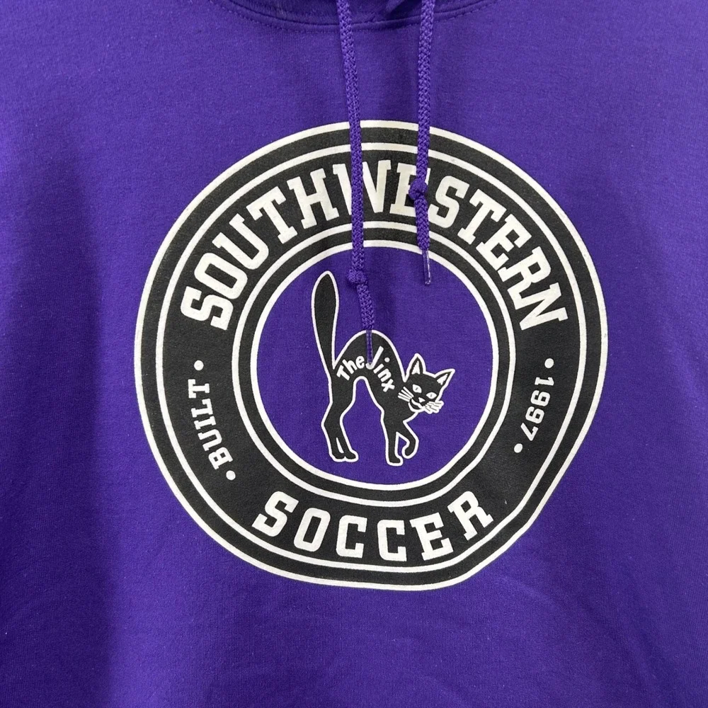 Southwestern College The Jinx Hoodie Mesn Large Purple Soccer Graphic Sweatshirt - Picture 2 of 9